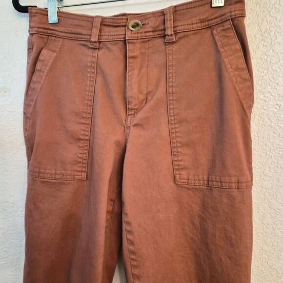 A New Day Super-Soft Stretch Elastizado Burnt Orange Cotton Pants: Comfy Fit - Picture 3 of 5